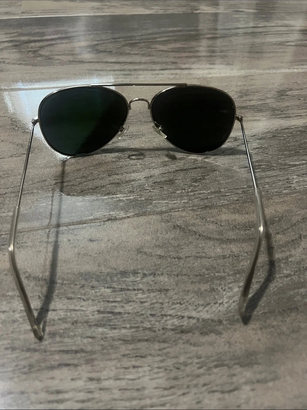Aviator Polarized Sunglasses - Black/Green Lenses